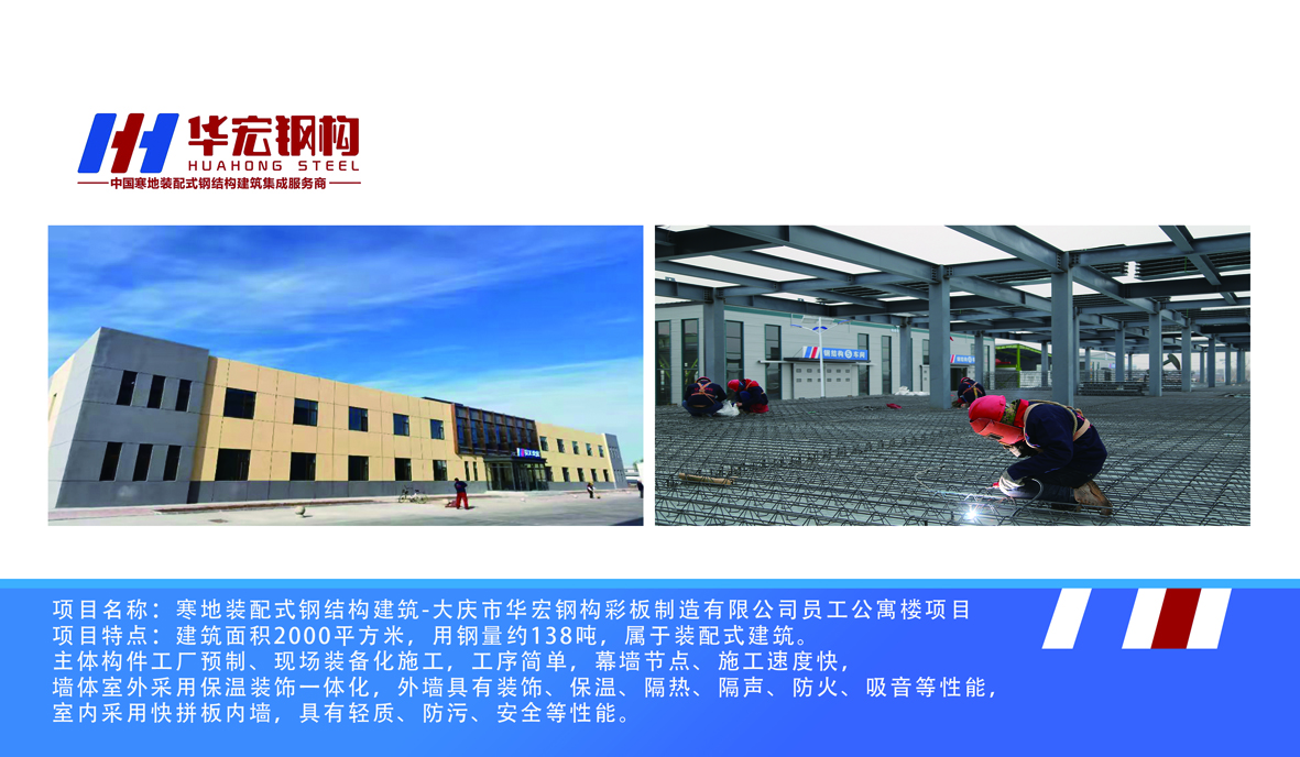 寒地装配式钢结构建筑-大庆市和记娱乐钢构彩板制造有限公司员工公寓楼项目